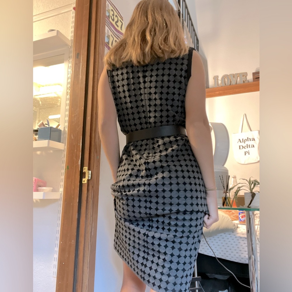 Nicole miller dress! Grey and black velvet material. Mid size length.